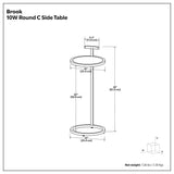 Modern European furniture - Brook C Metal Frame Side Table - www.oroa.com