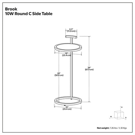 Modern European furniture - Brook C Metal Frame Side Table - www.oroa.com