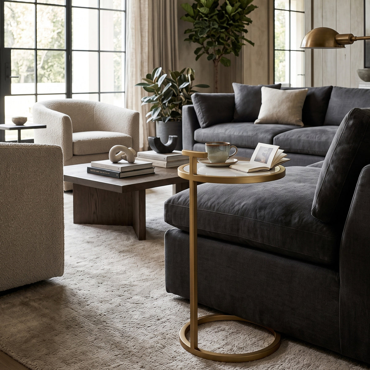 Modern European furniture - Brook C Metal Frame Side Table - www.oroa.com