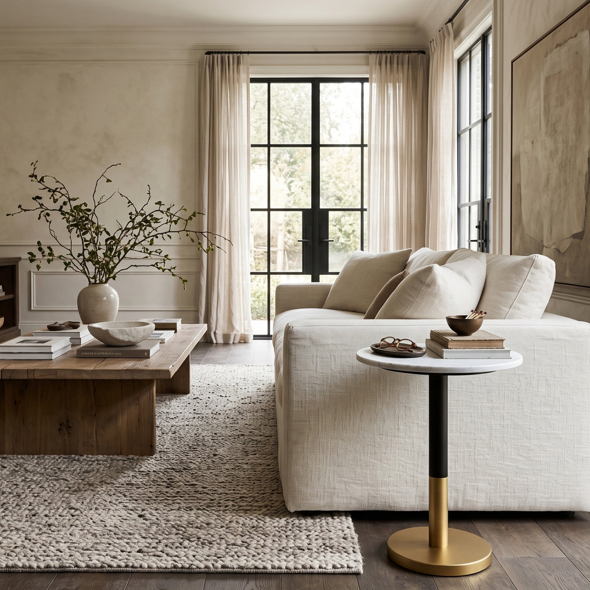 Modern European furniture - Round Marble Top Side Table - www.oroa.com