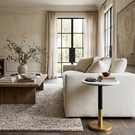 Modern European furniture - Round Marble Top Side Table - www.oroa.com