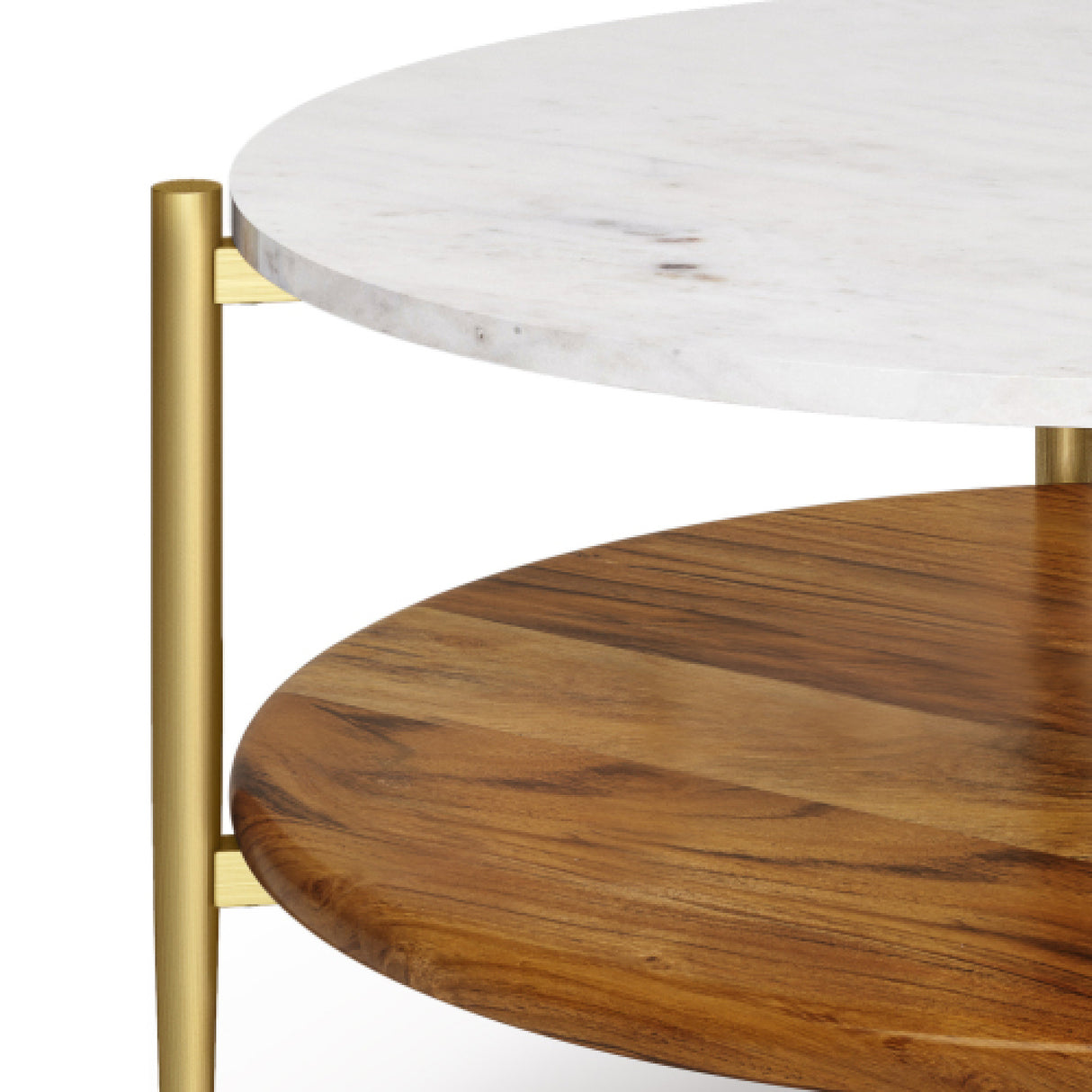 Brass Marble Wood Coffee Table | OROA