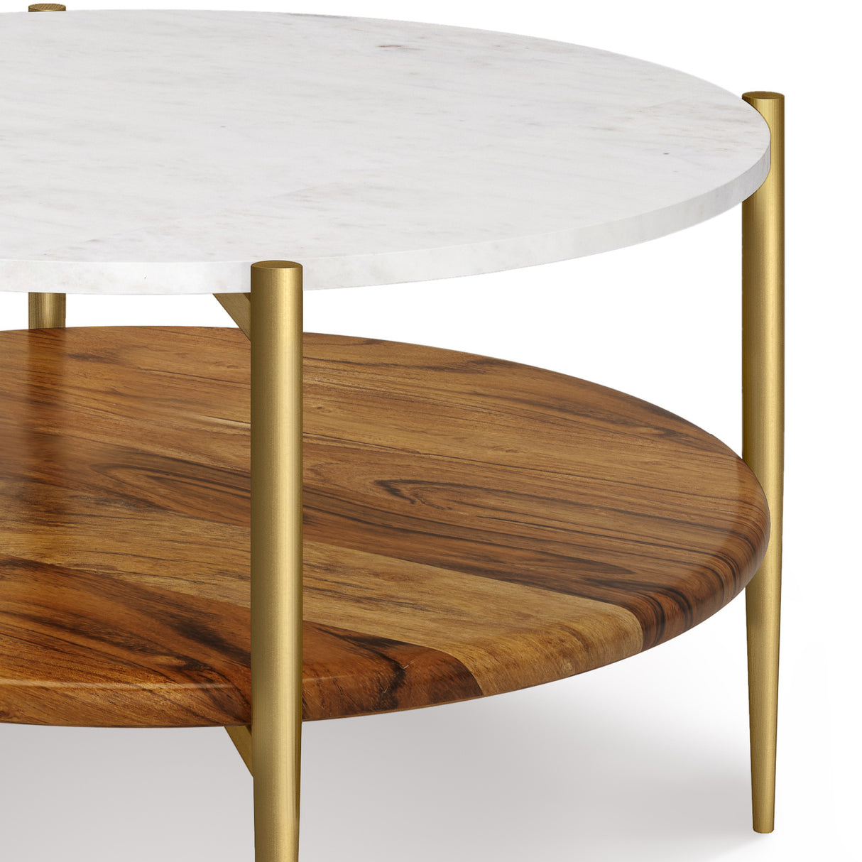 Brass Marble Wood Coffee Table | OROA
