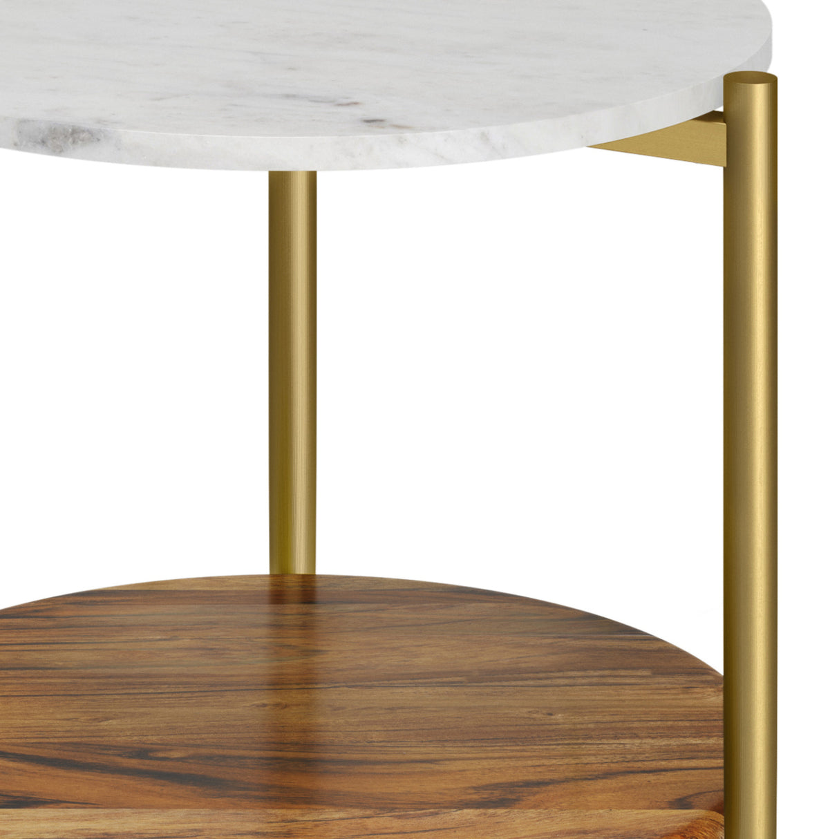 Brass Marble Wood Side Table | OROA