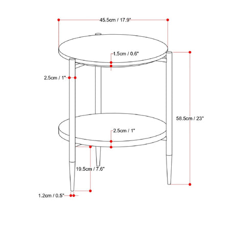 Brass Marble Wood Side Table | OROA