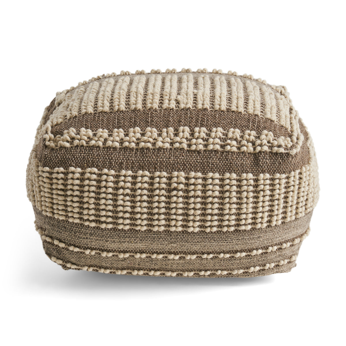 Modern European furniture - Brown Beige Large Pouf - www.oroa.com