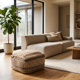 Modern European furniture - Brown Beige Large Pouf - www.oroa.com
