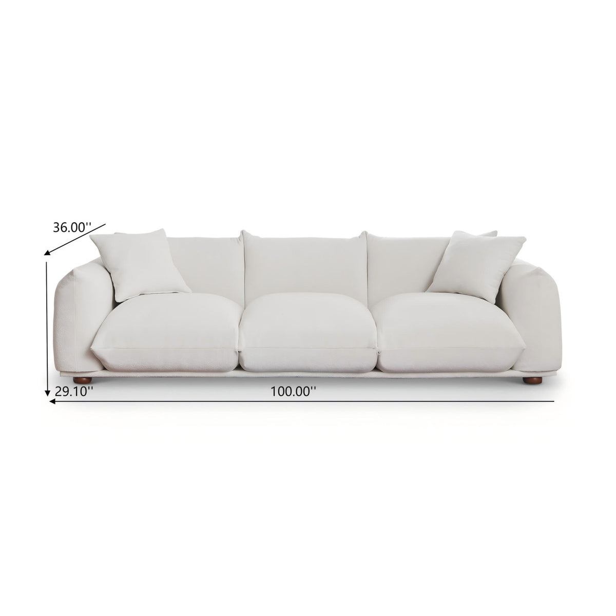 Modern European furniture - Kely Cream Boucle Upholstered Sofa - www.oroa.com