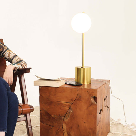 Ethereal Brass Metal Table Lamp | OROA