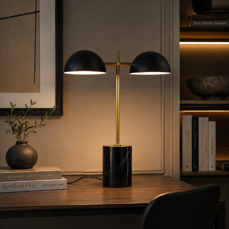 Double Desk Lamp with Faux Marble Base | OROA