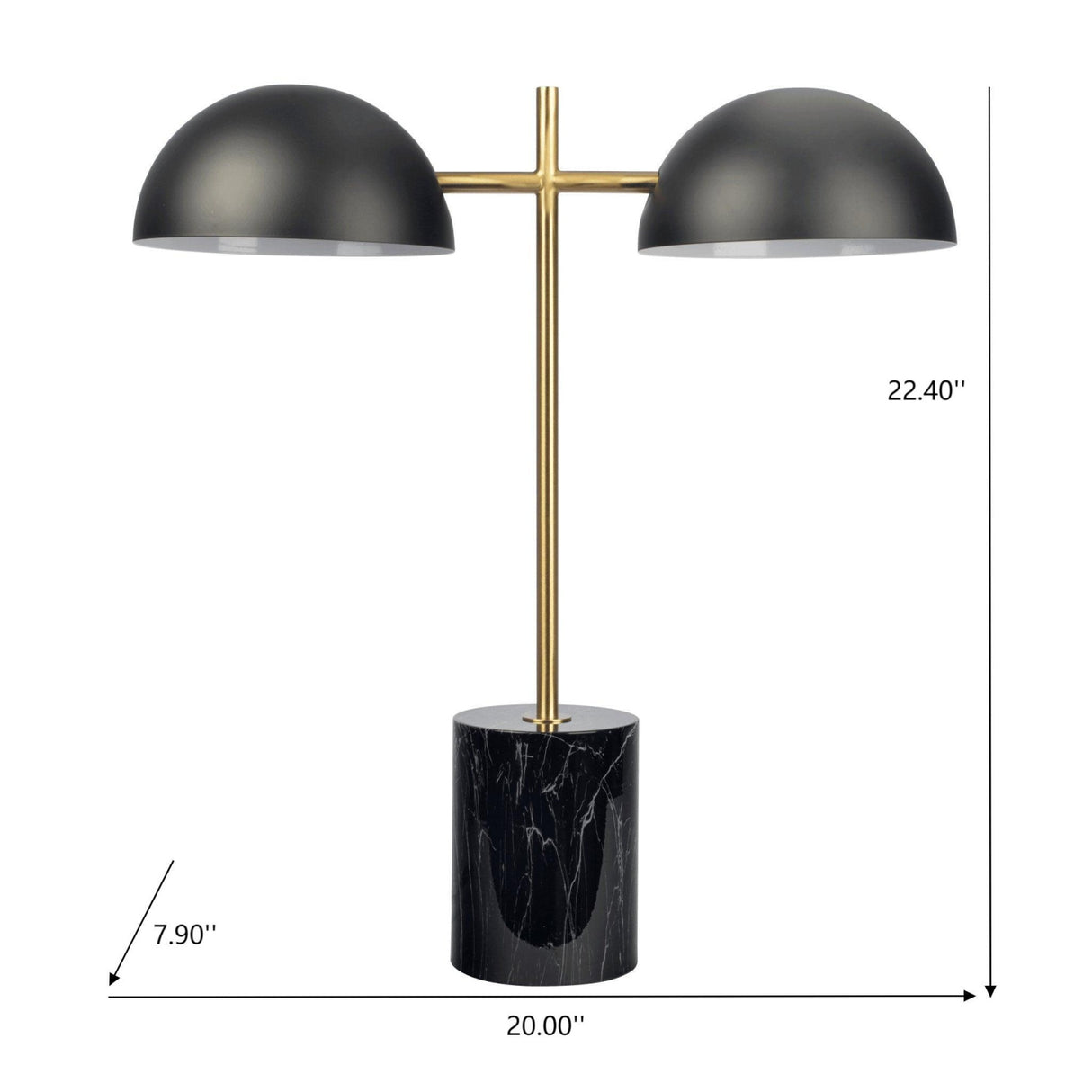Double Desk Lamp with Faux Marble Base | OROA