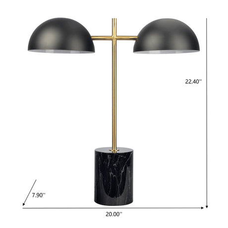 Double Desk Lamp with Faux Marble Base | OROA