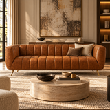 Channel Tufted Upholstered Sofa | OROA