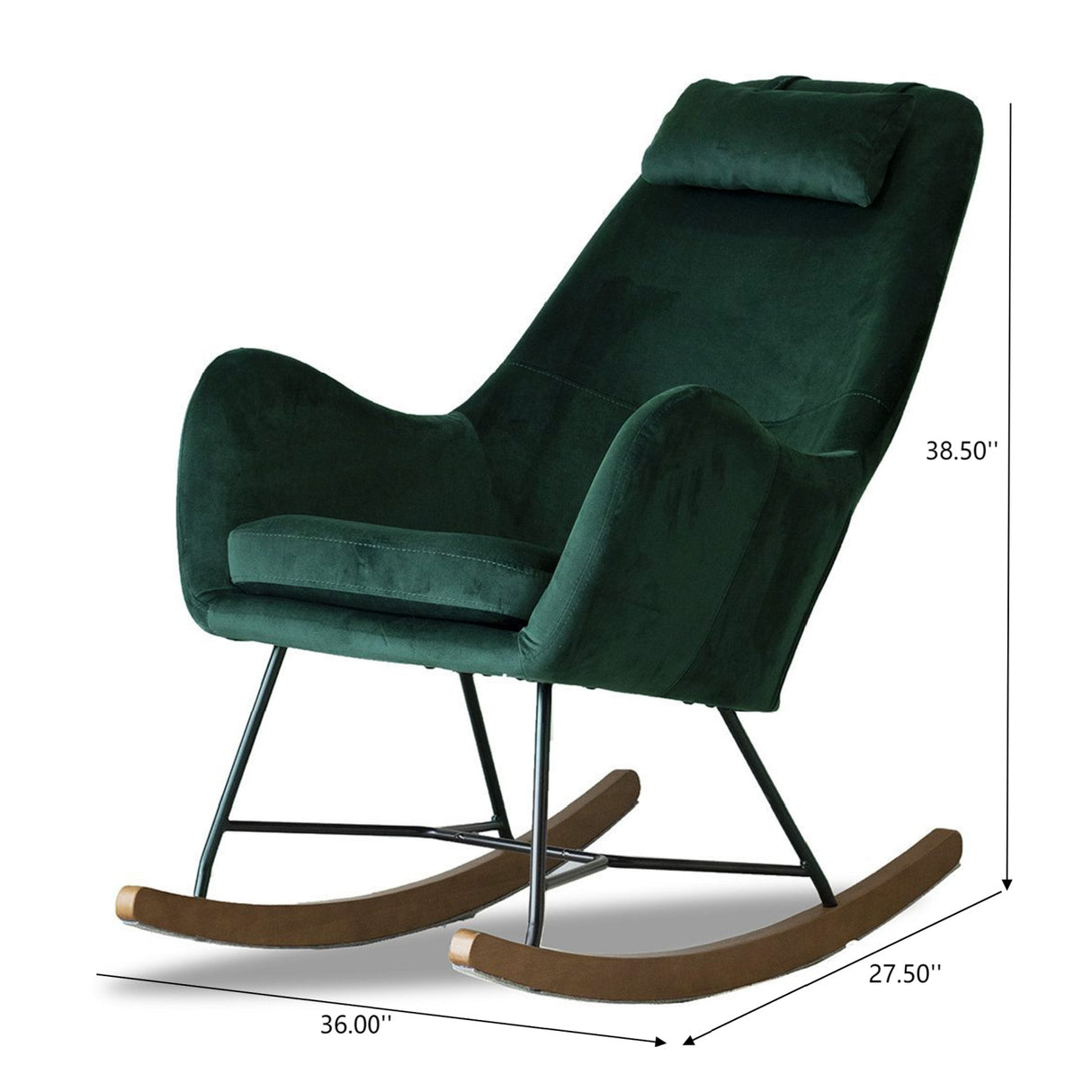 Chelsea Green Velvet Rocking Chair | OROA Kids