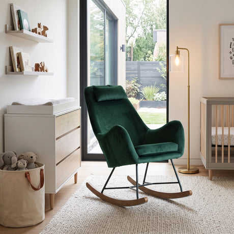 Chelsea Green Velvet Rocking Chair | OROA Kids
