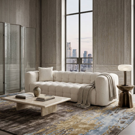 Modern Cream Boucle Tufted Chesterfield Sofa | OROA