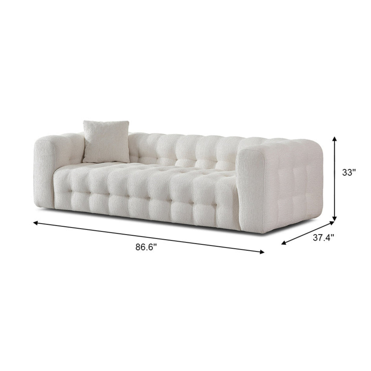 Modern Cream Boucle Tufted Chesterfield Sofa | OROA