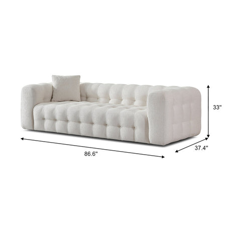 Modern Cream Boucle Tufted Chesterfield Sofa | OROA