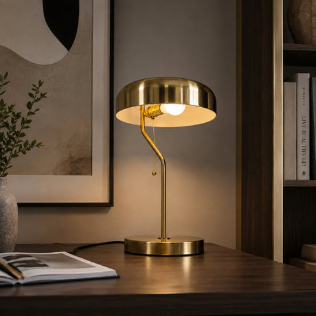 Gold Drum Shade Desk Lamp | OROA