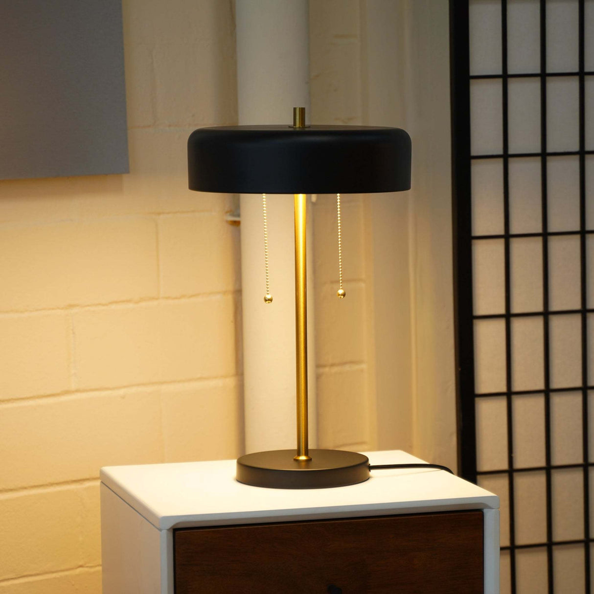 Modern European furniture - Black Drum Shade Table Lamp - www.oroa.com