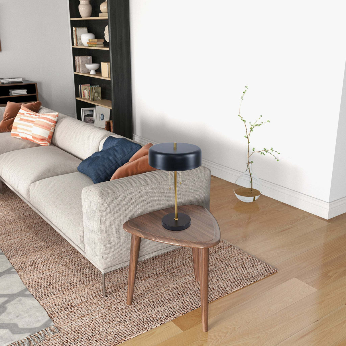 Modern European furniture - Black Drum Shade Table Lamp - www.oroa.com