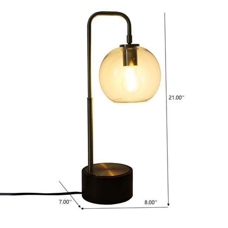Glass Globe Arched Table Lamp | OROA
