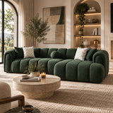 Modern Dark Green Boucle Right-Facing Sectional Sofa | OROA