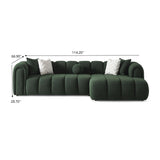 Modern Dark Green Boucle Right-Facing Sectional Sofa | OROA