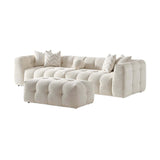 Alana Tufted Ivory Chenille Modular Sectional Sofa | OROA