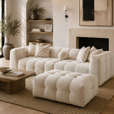 Alana Tufted Ivory Chenille Modular Sectional Sofa | OROA