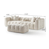 Alana Tufted Ivory Chenille Modular Sectional Sofa | OROA