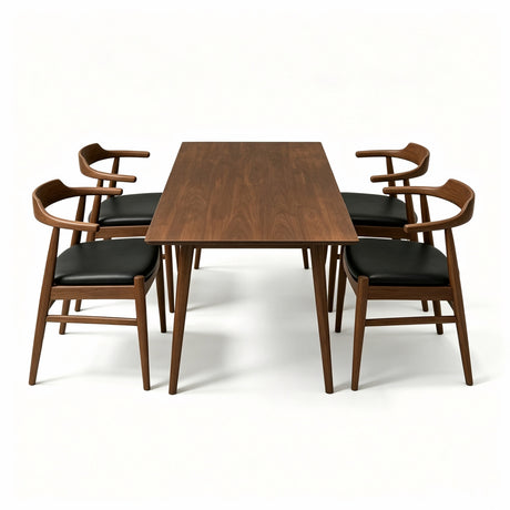Modern European furniture - Solid Wood Rectangular Dining Table and Dining Chairs (4) - www.oroa.com