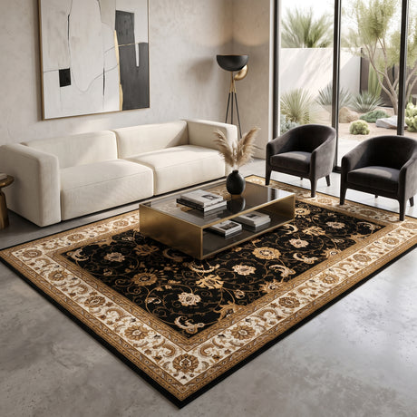 Black Ivory Oriental Area Rug 9' x 13' | OROA