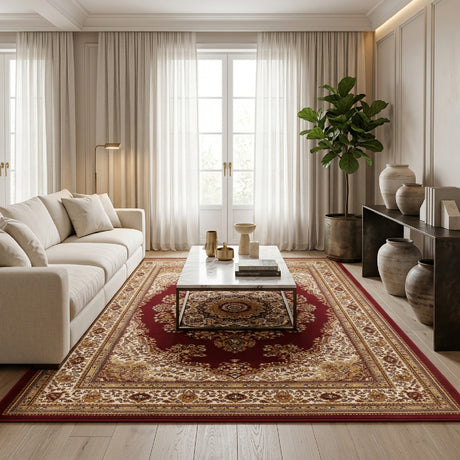 Modern European furniture - Red Medallion Area Rug - www.oroa.com