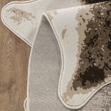 Freeform Polyester Brown Rug | OROA
