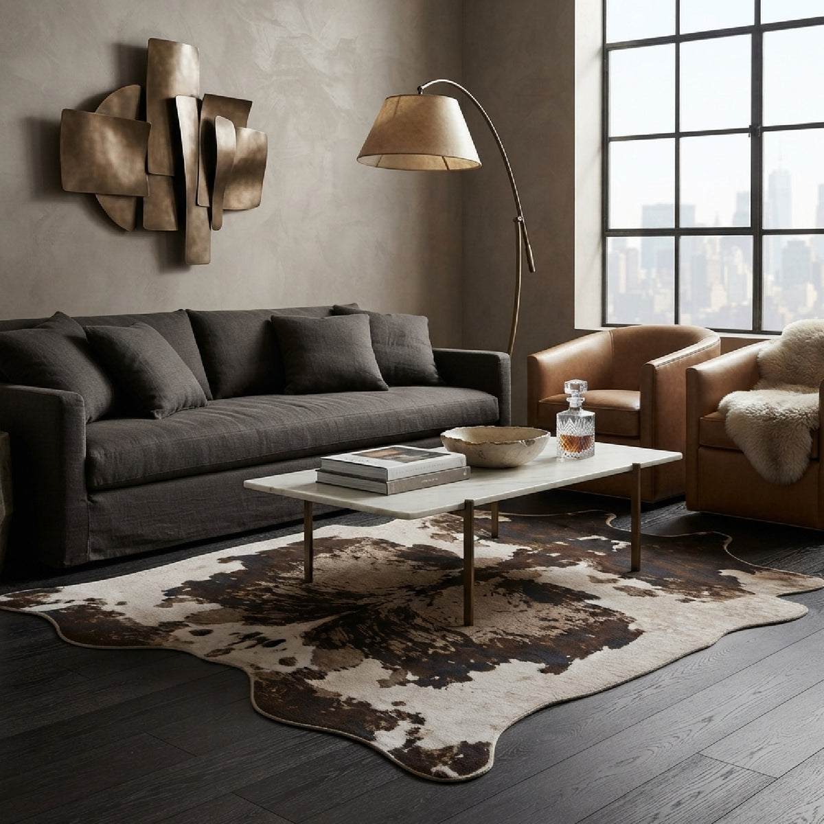 Brown Cowhide Area Rug | OROA