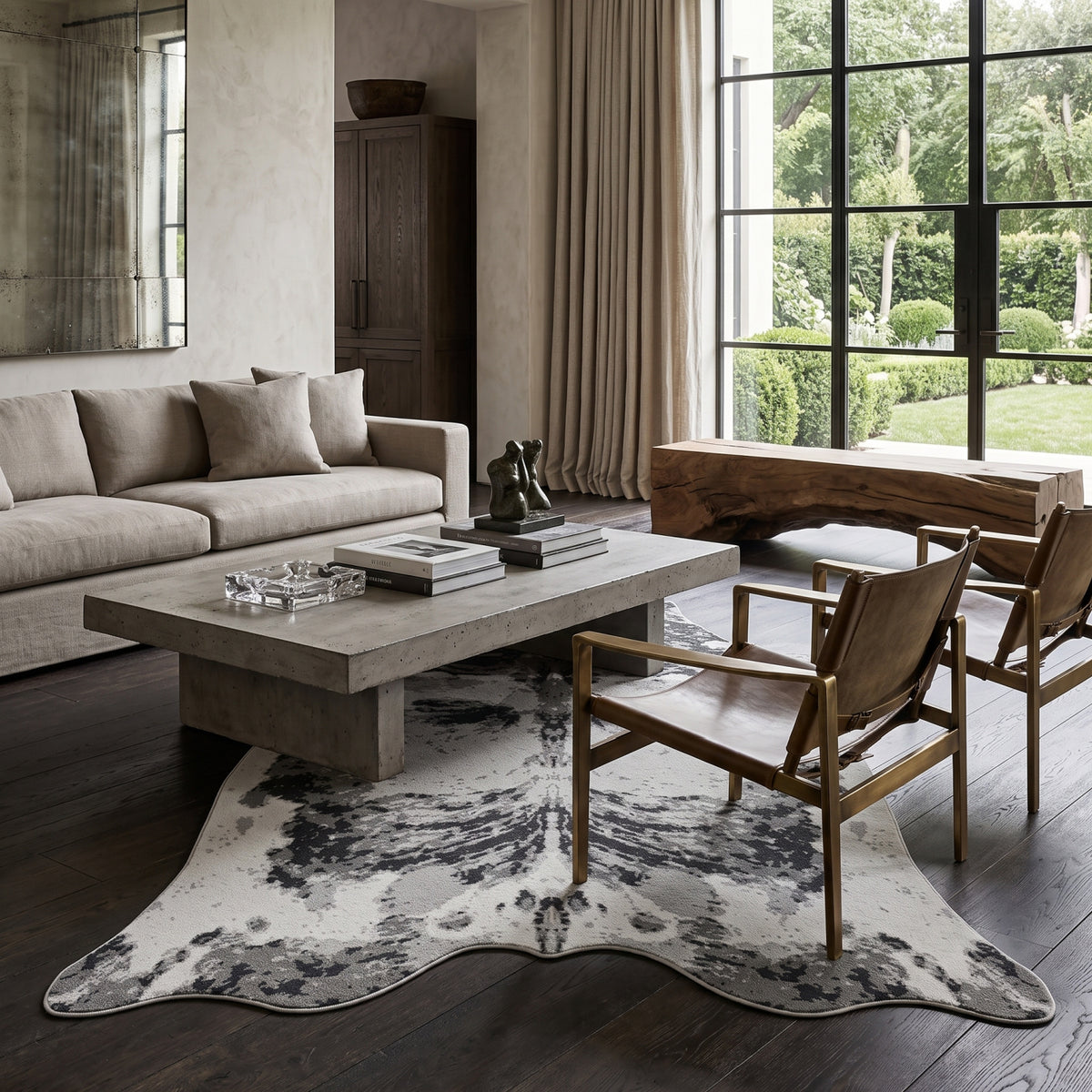 Modern European furniture - Freeform Polyester Gray Rug - www.oroa.com