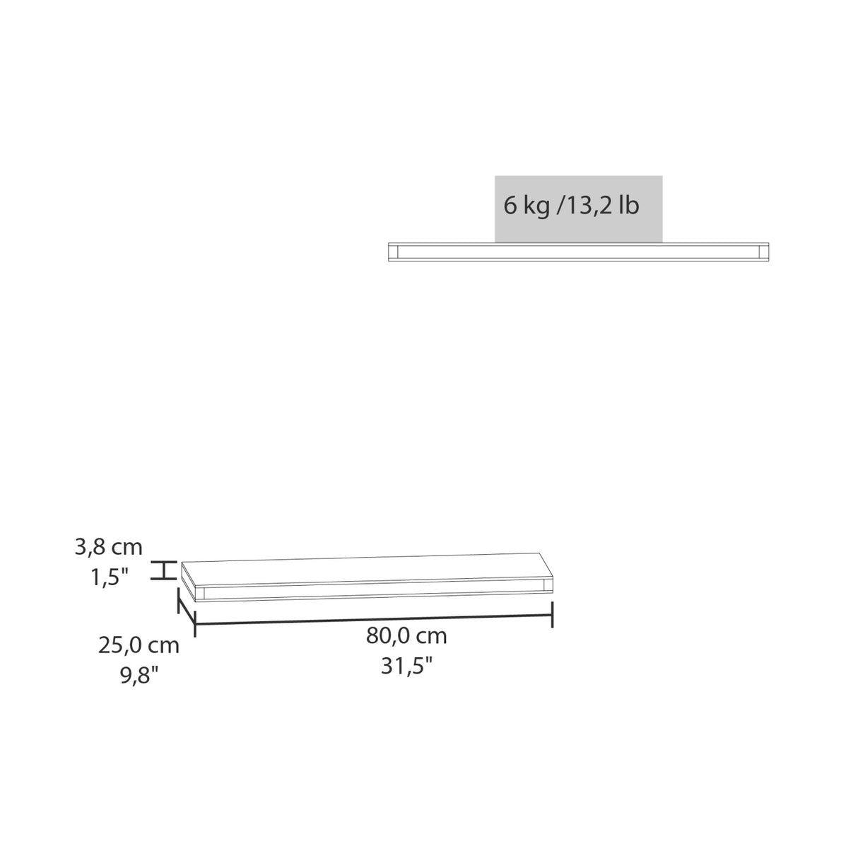 Wide Floating Wall Decor Shelves (2) | OROA