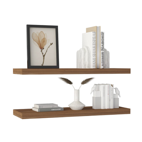 Wide Floating Wall Decor Shelves (2) | OROA