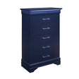 Modern European furniture - Charlston Blue 5-Drawer Chest with LED Lighting - www.oroa.com