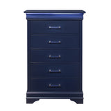 Modern European furniture - Charlston Blue 5-Drawer Chest with LED Lighting - www.oroa.com
