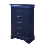 Modern European furniture - Charlston Blue 5-Drawer Chest with LED Lighting - www.oroa.com