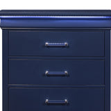 Modern European furniture - Charlston Blue 5-Drawer Chest with LED Lighting - www.oroa.com