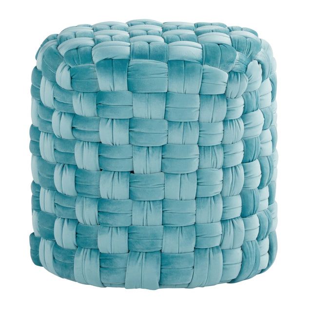Modern European furniture - Ice Blue Velvet Ottoman - www.oroa.com
