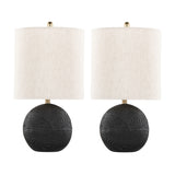 Contemporary Black and Brass Table Lamps (2) by OROA