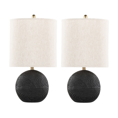 Contemporary Black and Brass Table Lamps (2) by OROA