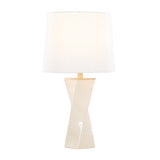 Contemporary Square Cream Ceramic Table Lamp by OROA