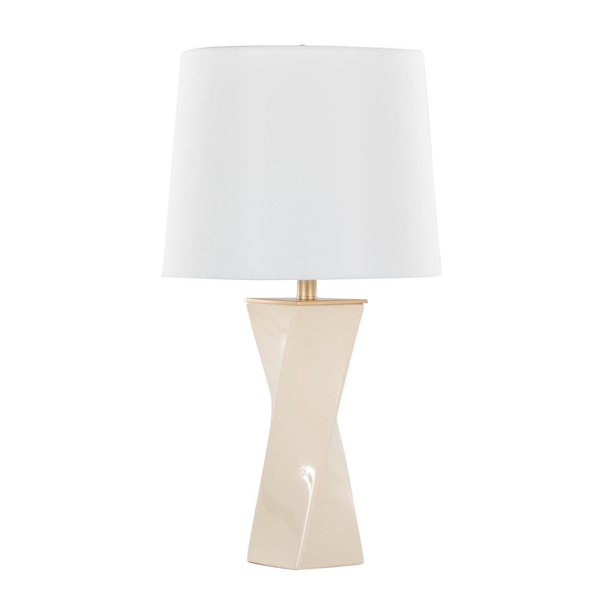 Contemporary Square Cream Ceramic Table Lamp by OROA