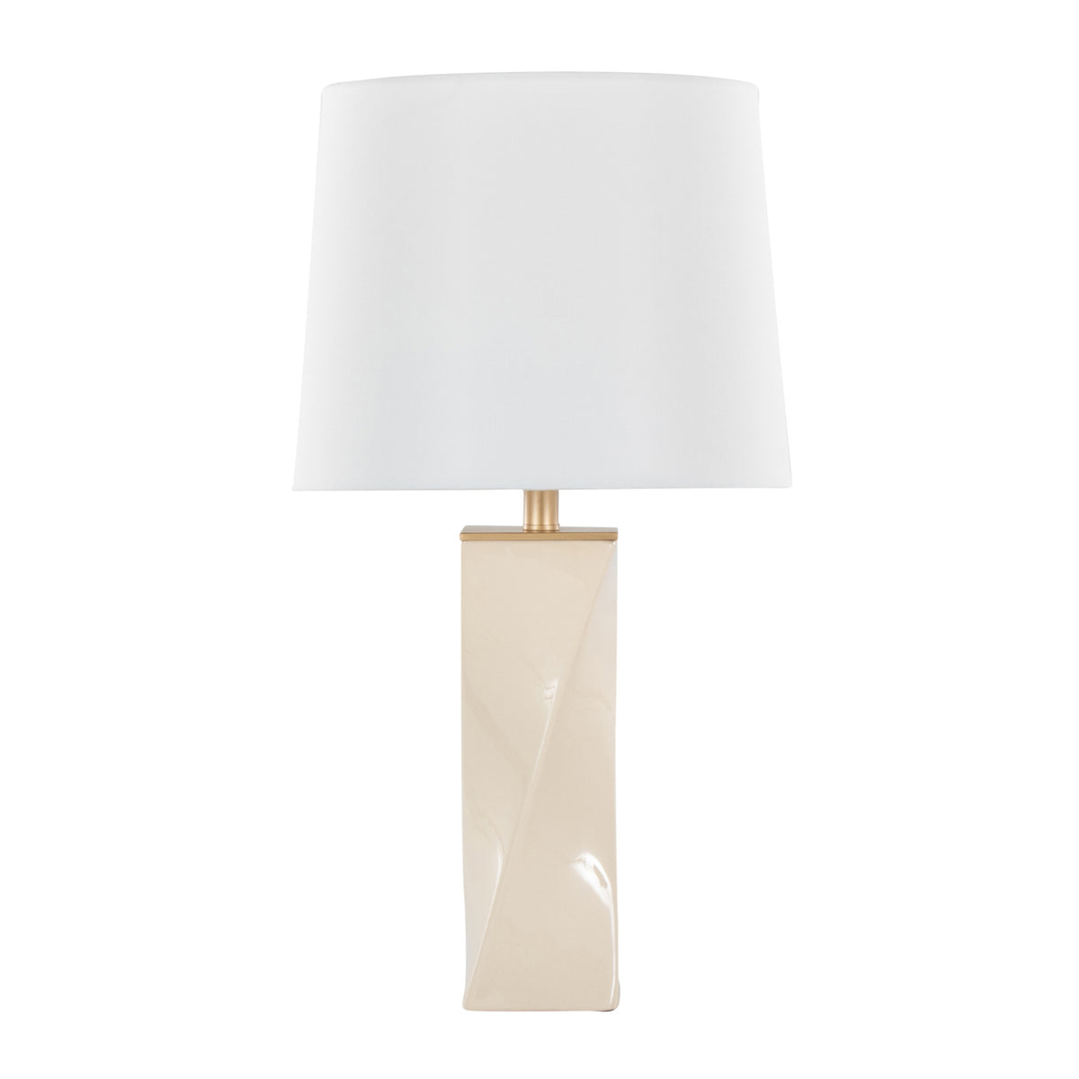 Contemporary Square Cream Ceramic Table Lamp by OROA