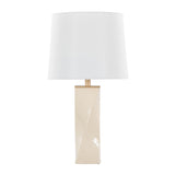 Contemporary Square Cream Ceramic Table Lamp by OROA